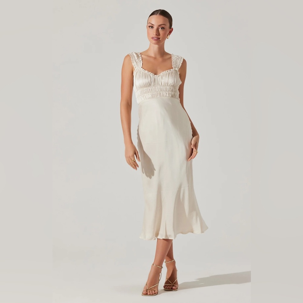 ASTR the label off white satin dress
